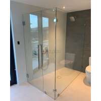 European Rectangle Sliding Tempered Glass Barn Door Frameless Shower Room